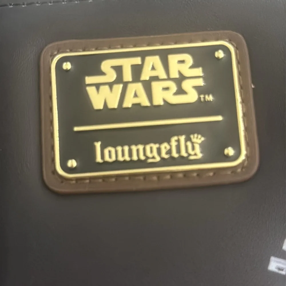 Loungefly Star Wars Zip Around Wallet Black Gold NWT
